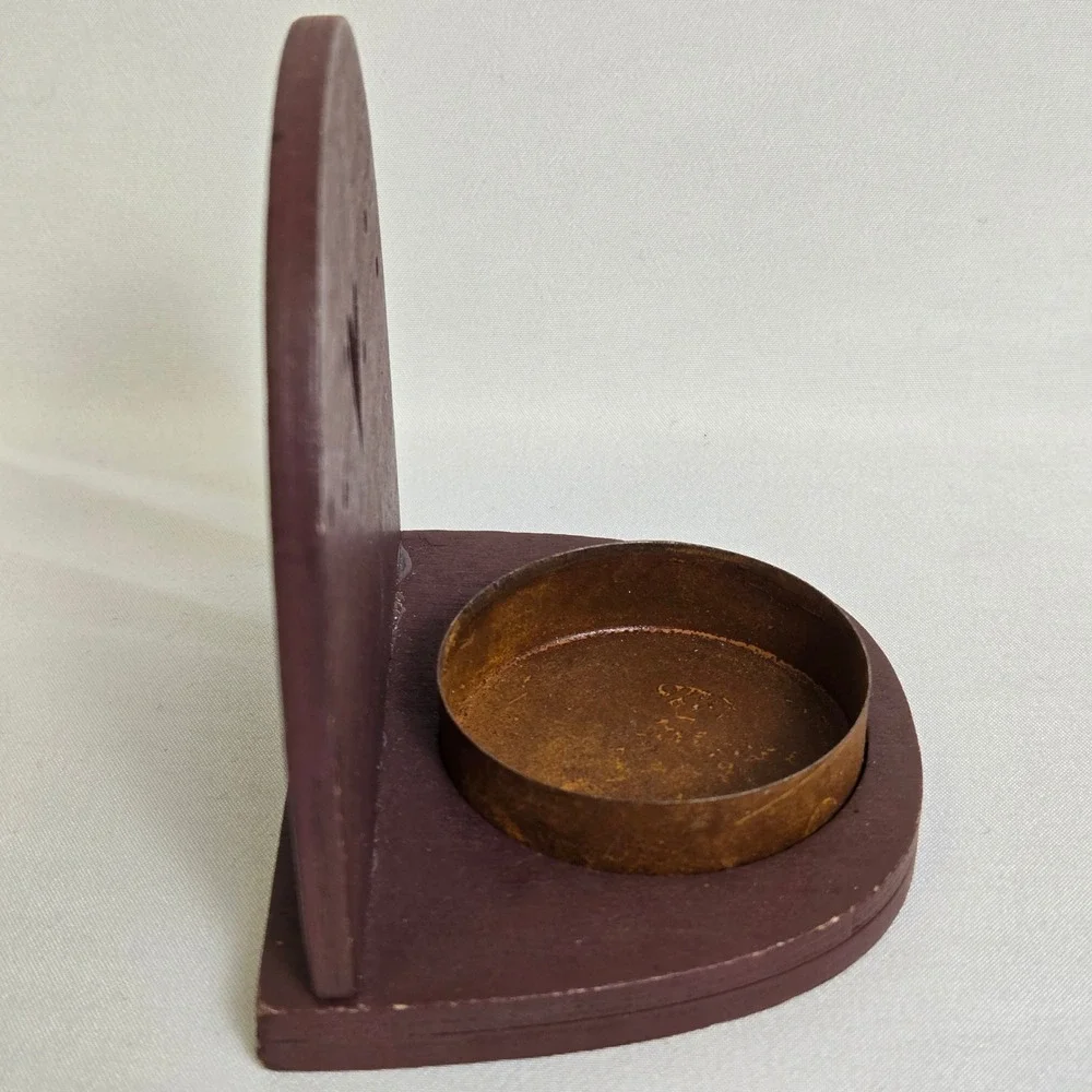Hearthside Collection Wooden Tealight Candle Holder, My Heart Belongs To Grandma